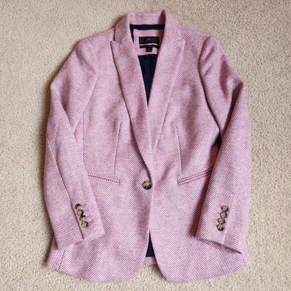 Parke Blazer In English Herringbone Wool 0 Mauve Pink Lavender - Picture 5 of 13